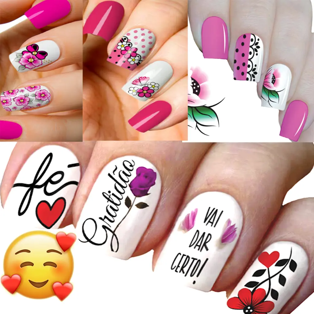 Adesivos Florais para Unhas Bella Adesivos — Modelos Variados