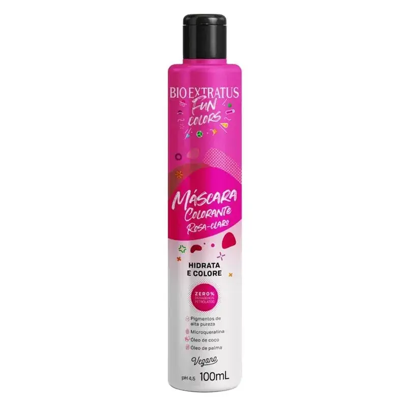 Máscara Bio Extratus Fun Colors Rosa Claro 100ml