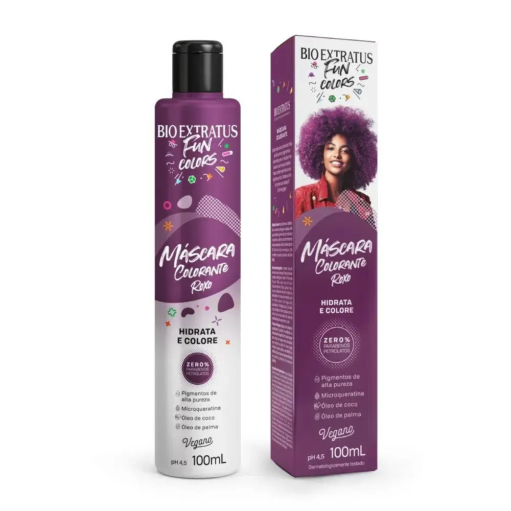 Máscara Bio Extratus Fun Colors Roxo 100ml