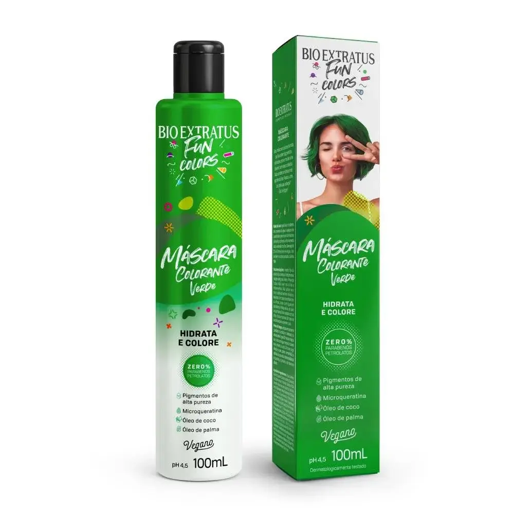 Máscara Bio Extratus Fun Colors Verde 100ml