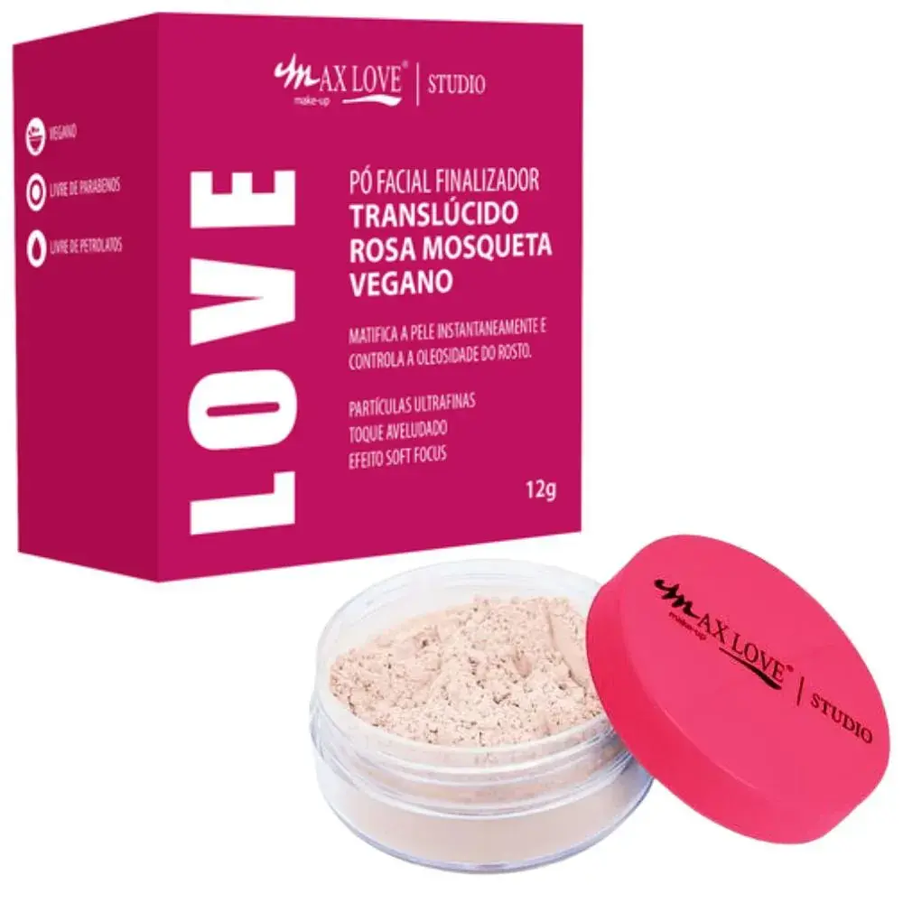 Pó Facial Translúcido Rosa Mosqueta Vegano