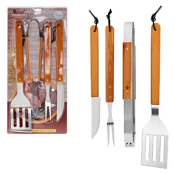 Kit Churrasco Art House Wood — 4 peças