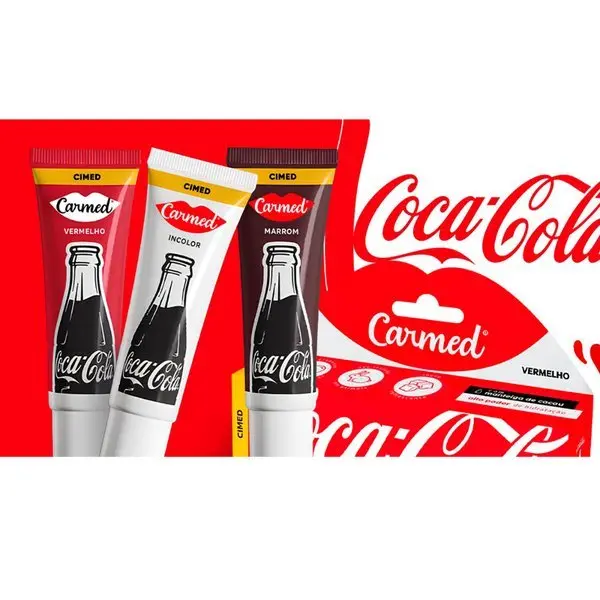 Kit Carmed Coca-Cola — incolor, marrom e vermelho