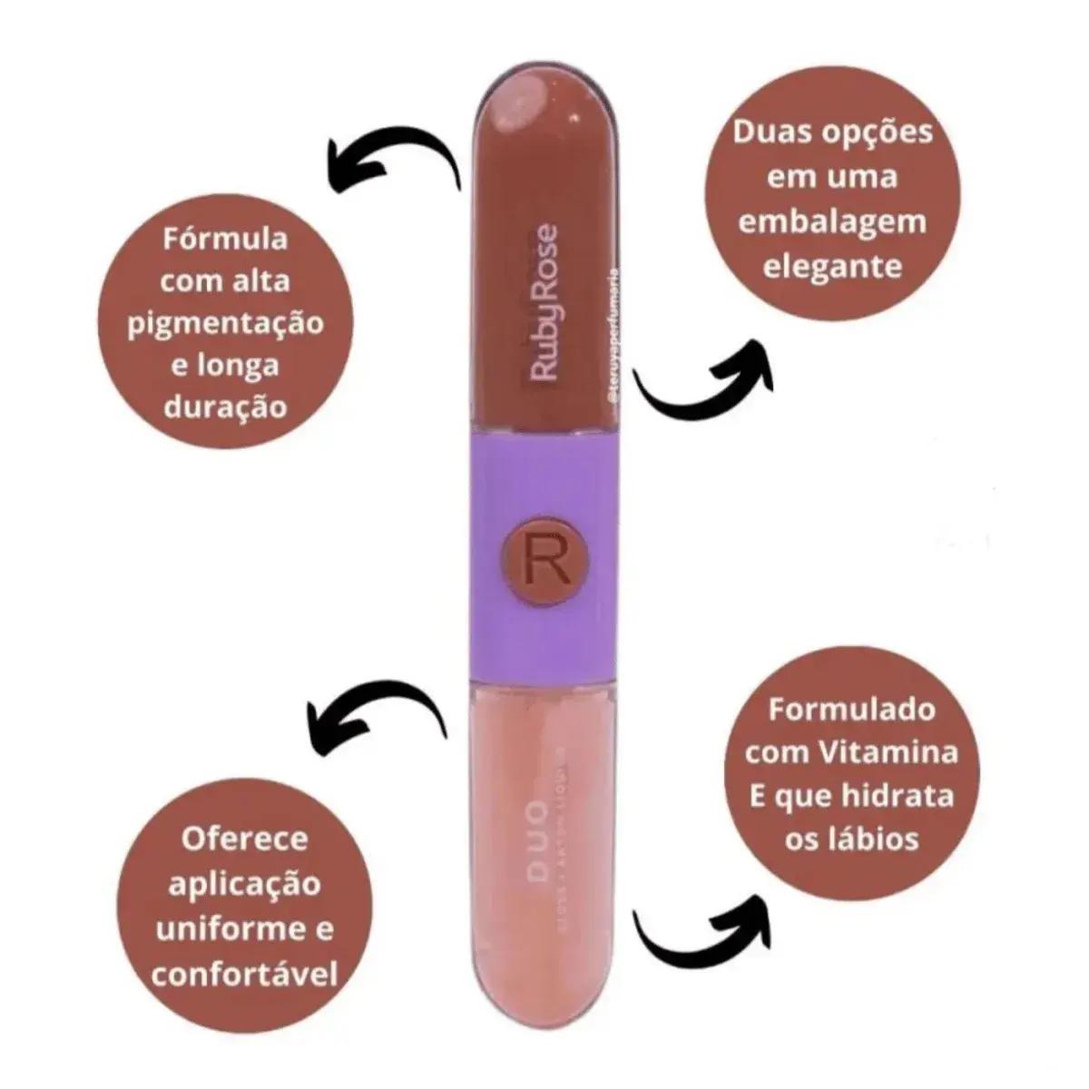 Batom e Gloss Líquido Duo LD06