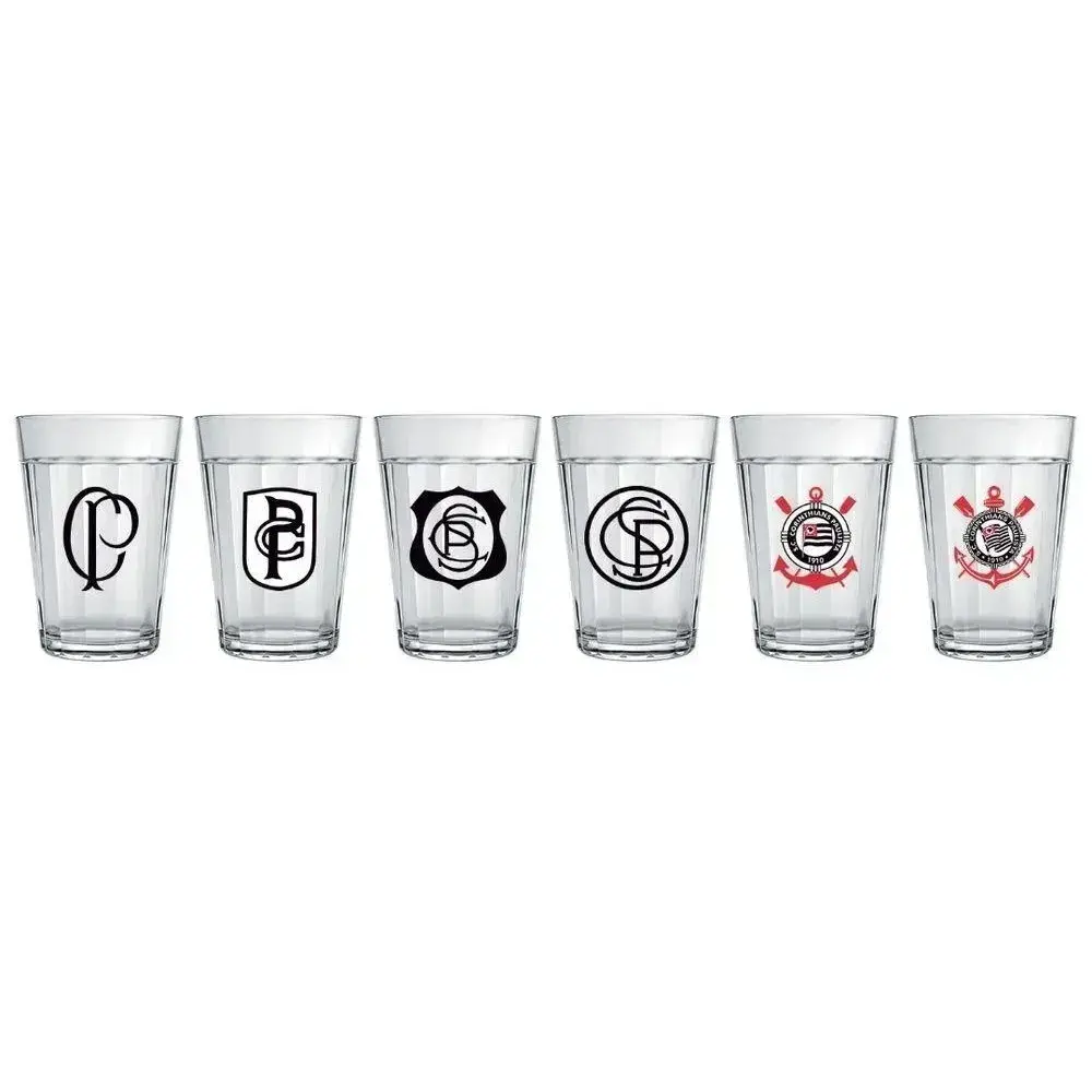 Conjunto com 6 copos americanos Corinthians — 190ml