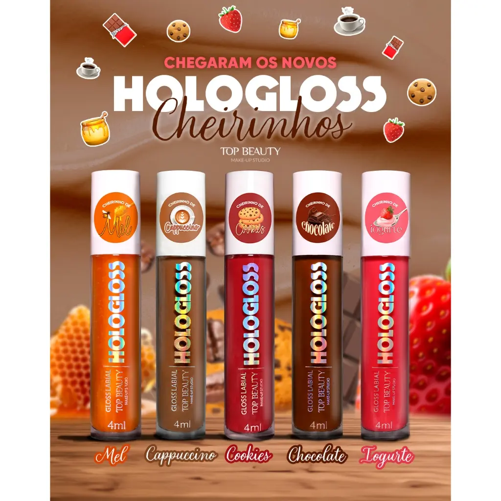 Gloss Top Beauty Hologloss — Cores Variadas